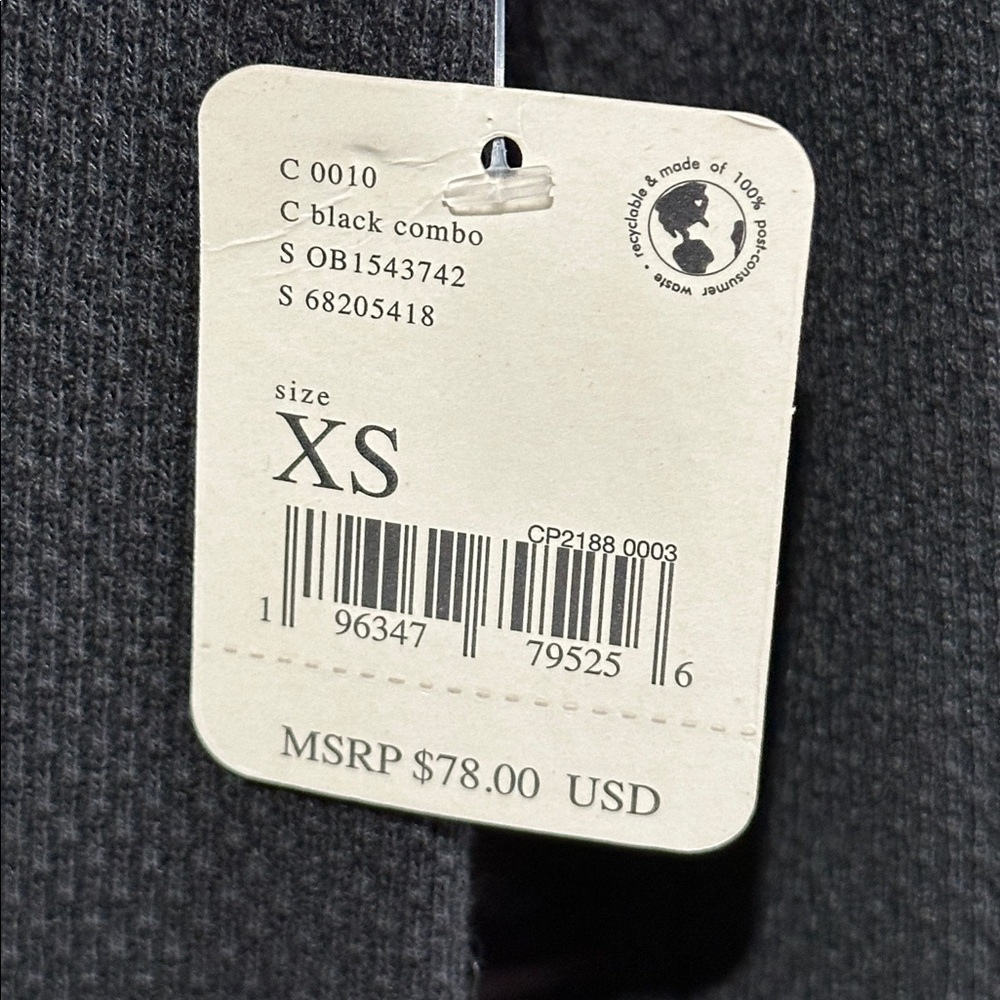 NWT Free people We the Free Black long sleeve shirt with patterned sleeves! - Picture 3 of 5